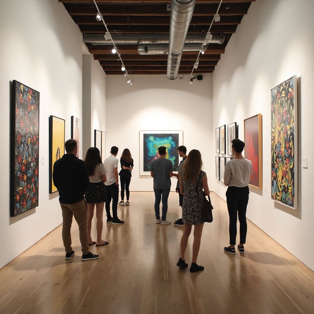 Modern art gallery exhibition